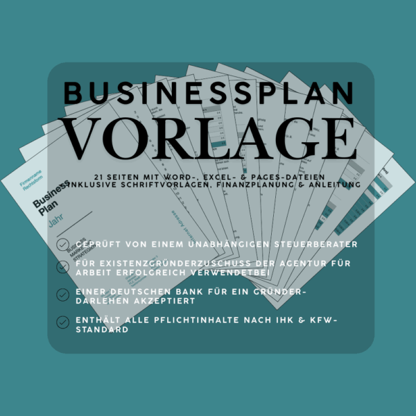 Businessplan Vorlage kaufen – 21-seitiges geprüftes Musterdokument mit Word, Excel und Pages für Gründer und Startups